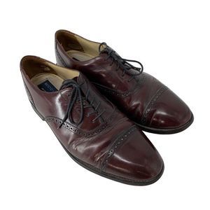 Mens Dress shoes size 11 D Perf Cap toe Bostonian Brown Leather Oxford 4042